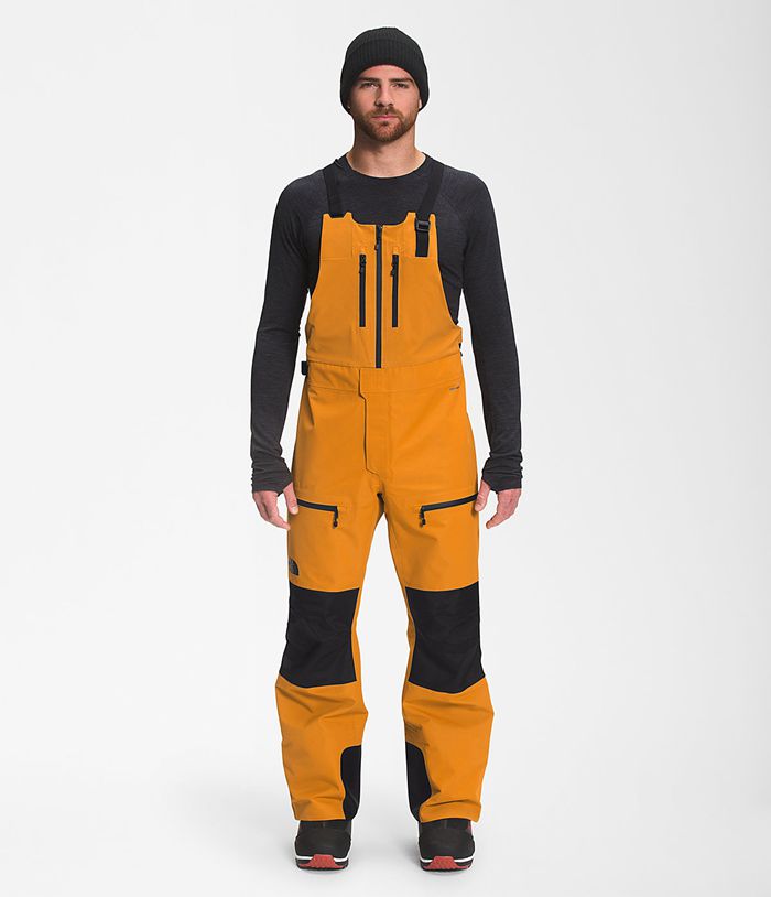 The North Face Παντελόνι Σκι Κίτρινα Ανδρικα Ceptor Bib - Greece 4083RNVSL